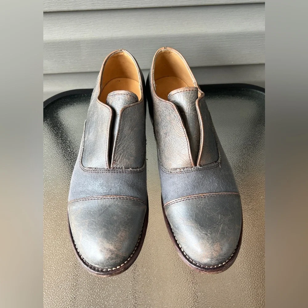 BED|STU Gray and Brown Loafers - Picture 1 of 12